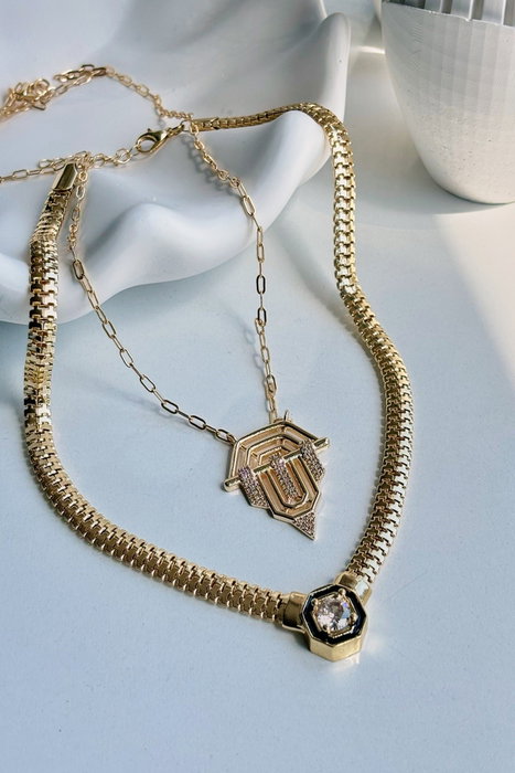 Heliophilia Silver Collar de Metal Oro Rosa